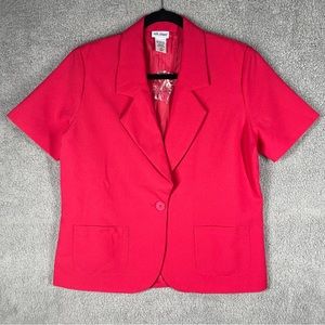 Vicki Wayne Blazer Jacket 12P Hot Pink Pockets Extra Button